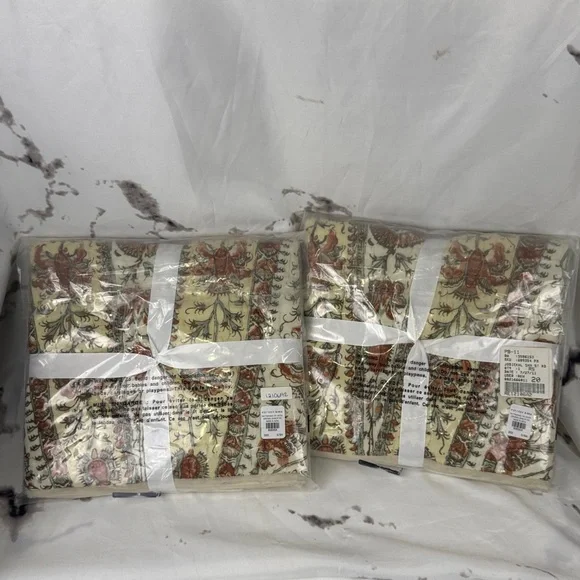 Pottery Barn Josie Kalimkari Shams Set of 2 Standard Size Boho Floral Print